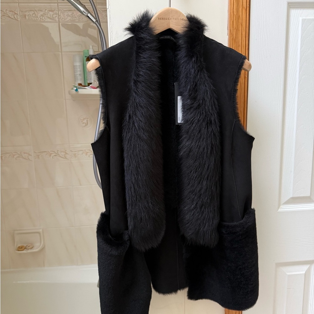 Karen Millen shearling vest brand new